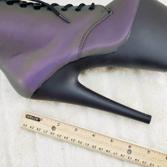 Reflective Platform 7" High Heel Ankle Boots - Picture 15 of 16